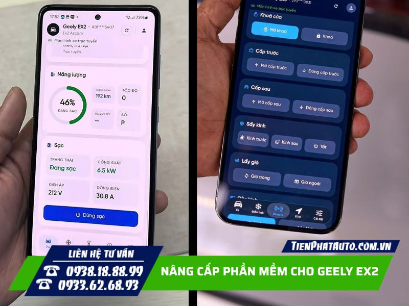 Điều khiển các chức năng của xe bằng app trên điện thoại Điều khiển các chức năng của xe bằng app trên điện thoại