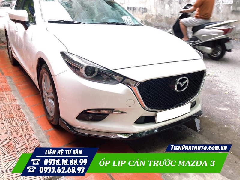 Hình ảnh líp cản trước lắp đặt cho xe Mazda 3 2015 - 2019