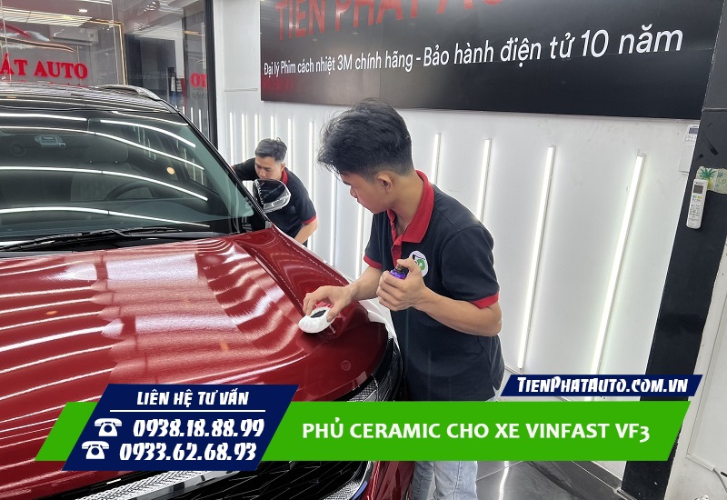 Quá trình phủ Ceramic cho xe Vinfast VF3 (ảnh tham khảo)
