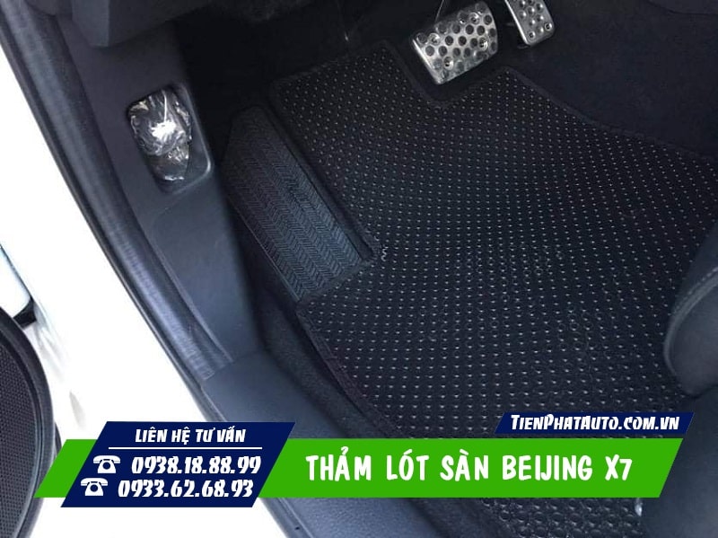 Mẫu thảm lót sàn cho xe Beijing X7 chất liệu cao su