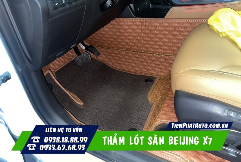 Mẫu thảm lót sàn kiểu dáng 5D, 6D, 8D cho xe Beijing X7
