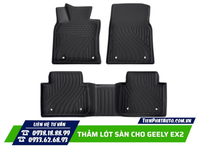Thảm lót sàn Geely EX2 thiết kế đúng form, tháo lắp dễ dàng Thảm lót sàn Geely EX2 thiết kế đúng form, tháo lắp dễ dàng