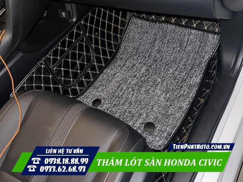 Thảm lót sàn Honda Civic 2022 được lót ở vị trí ghế bên phụ