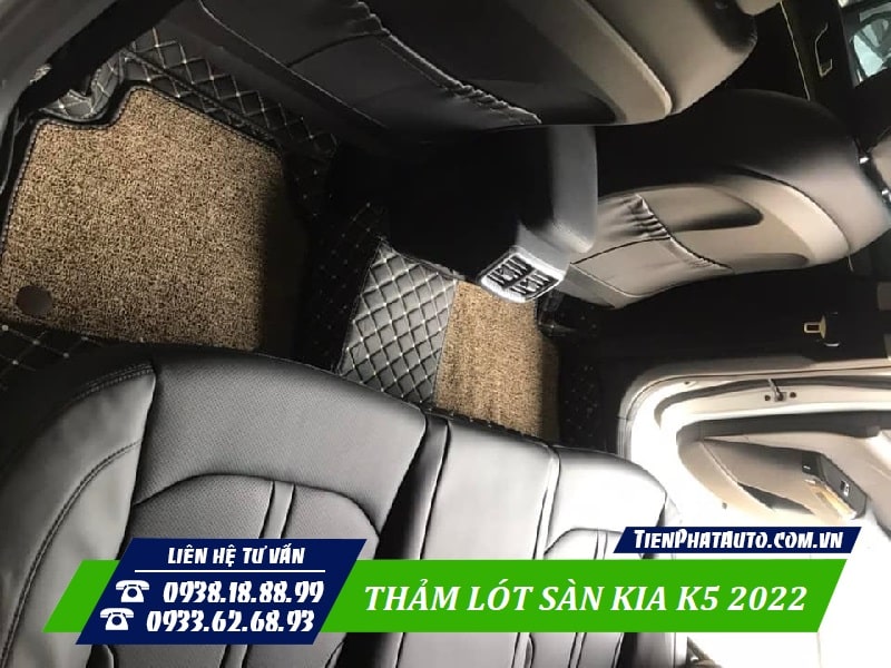 Thảm lót sàn Kia K5 2022 ở vị trí hàng ghế sau xe