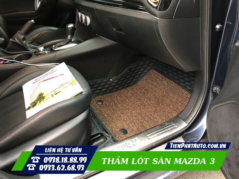 Hình ảnh thảm lót sàn cho xe Mazda 3 ở phía bên ghế phụ