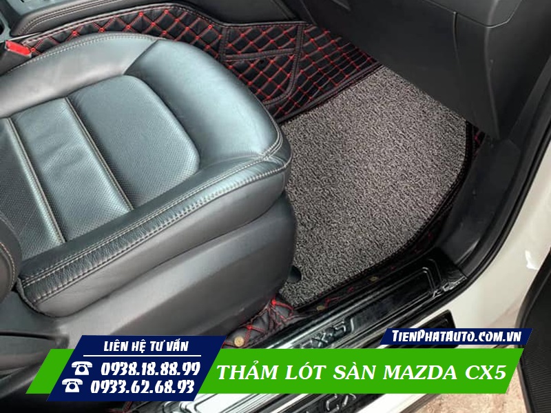 Thảm lót sàn Mazda CX5 thiết kế chuẩn phom xe lắp đặt vừa khít