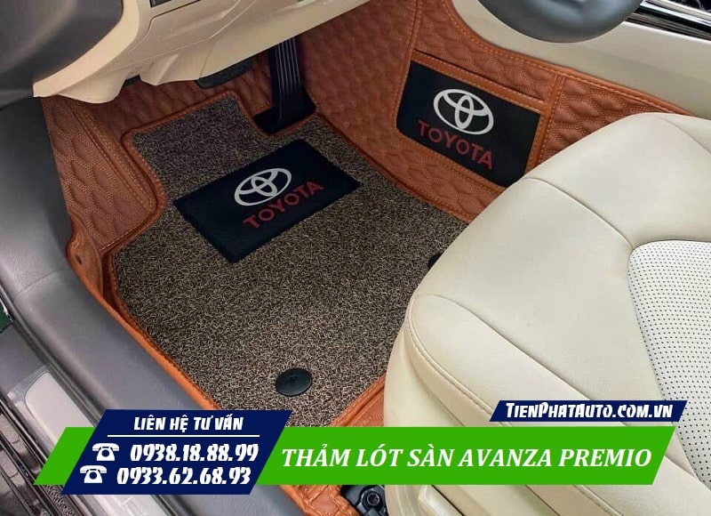 Mẫu thảm lót sàn chất liệu 6D cho Toyota Avanza Premio