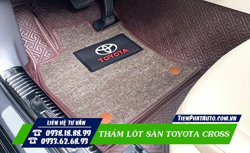 Mẫu thảm lót sàn cho xe Toyota Cross chất liệu 360 độ