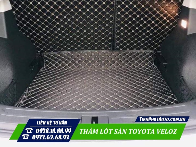 Thảm lót sàn Toyota Veloz may Full cốp phía sau xe
