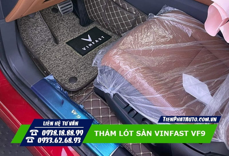 Mẫu thảm lót sàn chất liệu 6D cao cấp cho xe Vinfast VF9