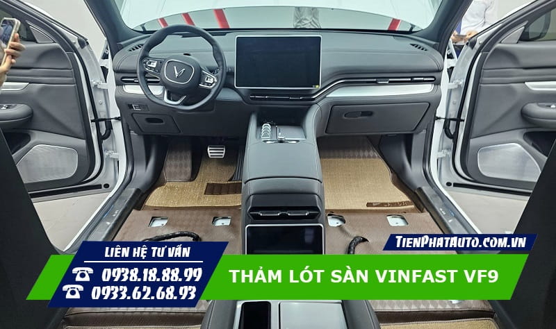 Mẫu thảm lót sàn 360 độ cao cấp cho xe Vinfast VF9