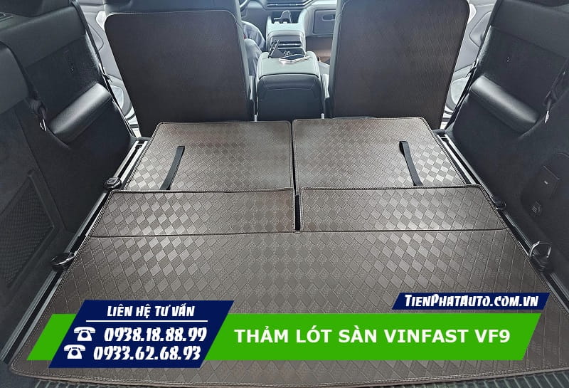 Bạn có thể lựa chọn may thêm thảm sàn phần cốp xe cho Vinfast VF9