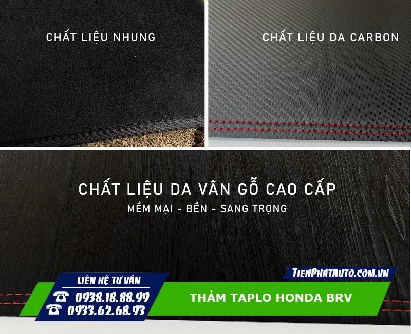 Các mẫu chất liệu thảm taplo dành cho xe Honda BRV