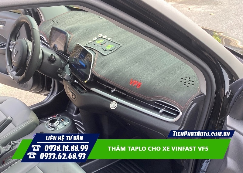 Thảm taplo cho xe Vinfast VF5 được thiết kế chuẩn phom xe