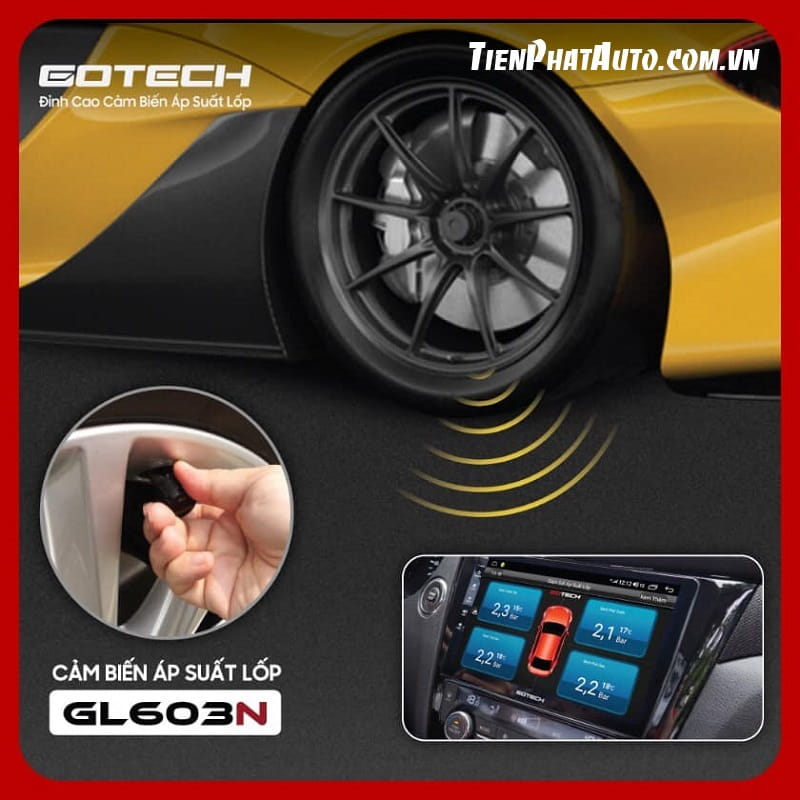 Bộ cảm biến áp suất lốp ô tô GOTECH GL603N