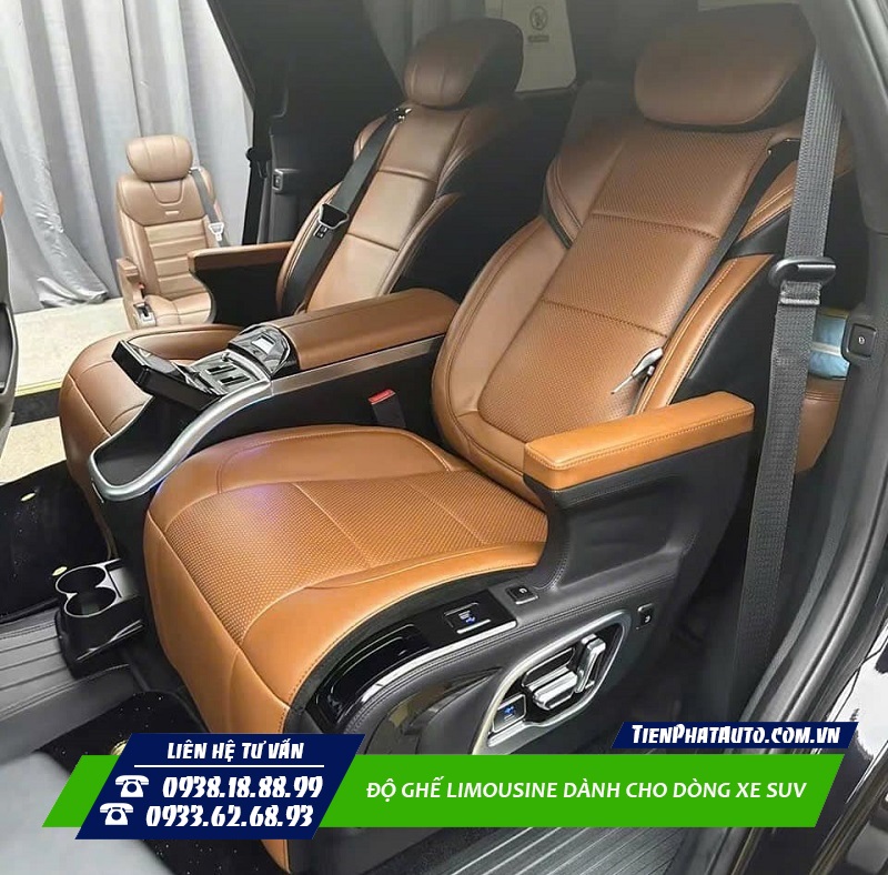 Ghế Limousine cho xe SUV đầy đủ chức năng như chỉnh điện, massage, quạt mát ghế