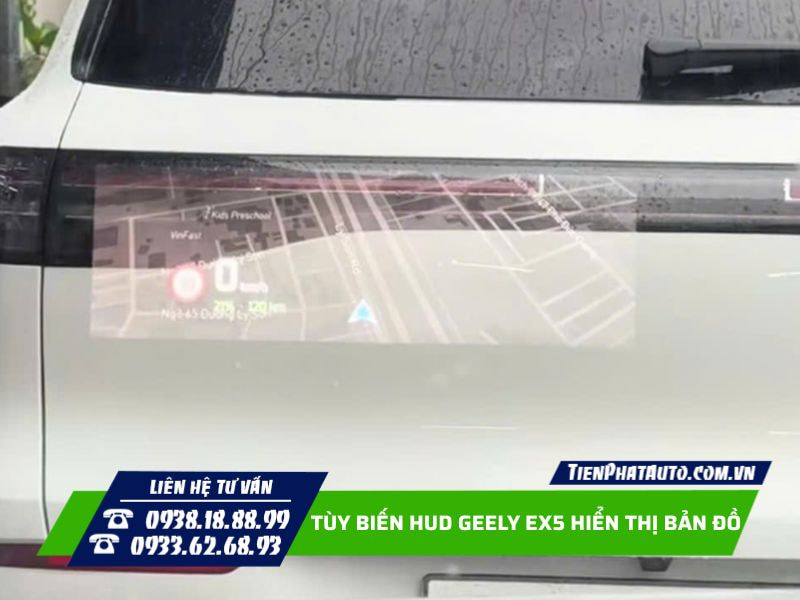 tùy biến HUD geely ex5 hiển thị bản đồ vietmap live lên kính lái tùy biến HUD geely ex5 hiển thị bản đồ vietmap live lên kính lái