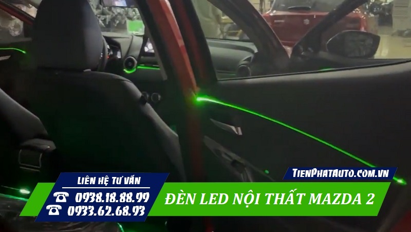 Đèn LED nội thất Mazda 2 được thiết kế lắp đặt cắm giắc zin 100%