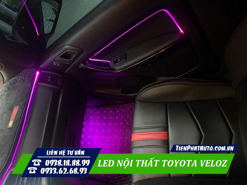 Led nội thất Toyota Veloz tích hợp ánh sáng hiệu ứng chuyển động theo nhạc