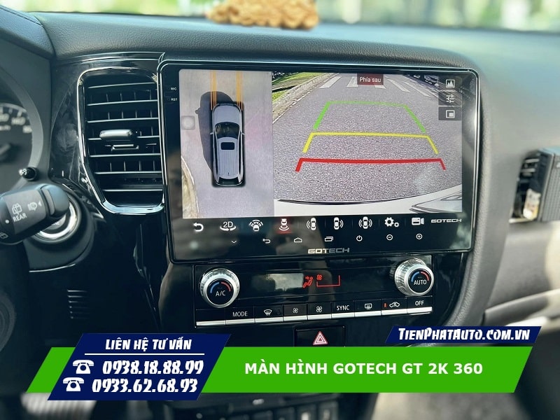 Hình ảnh màn hình Gotech GT 2K 360 lắp đặt trên xe 4