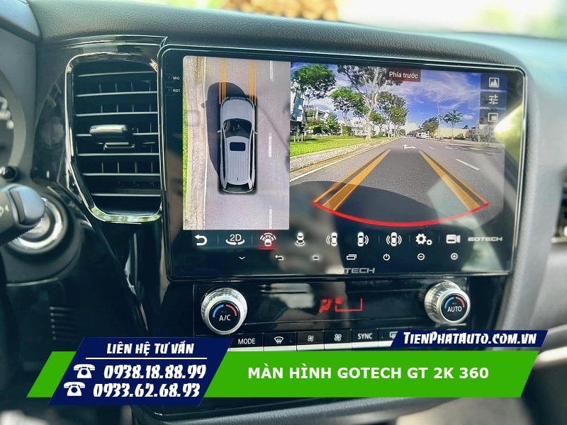 Hình ảnh màn hình Gotech GT 2K 360 lắp đặt trên xe 3