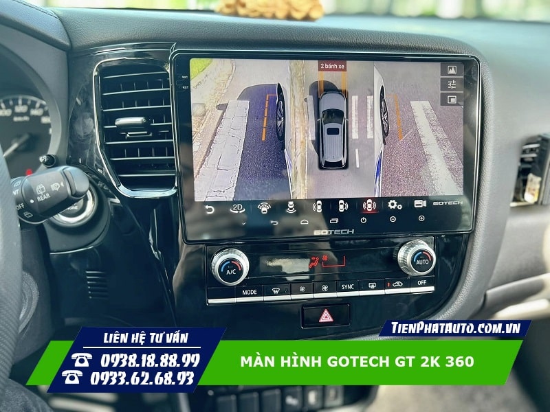 Hình ảnh màn hình Gotech GT 2K 360 lắp đặt trên xe 5