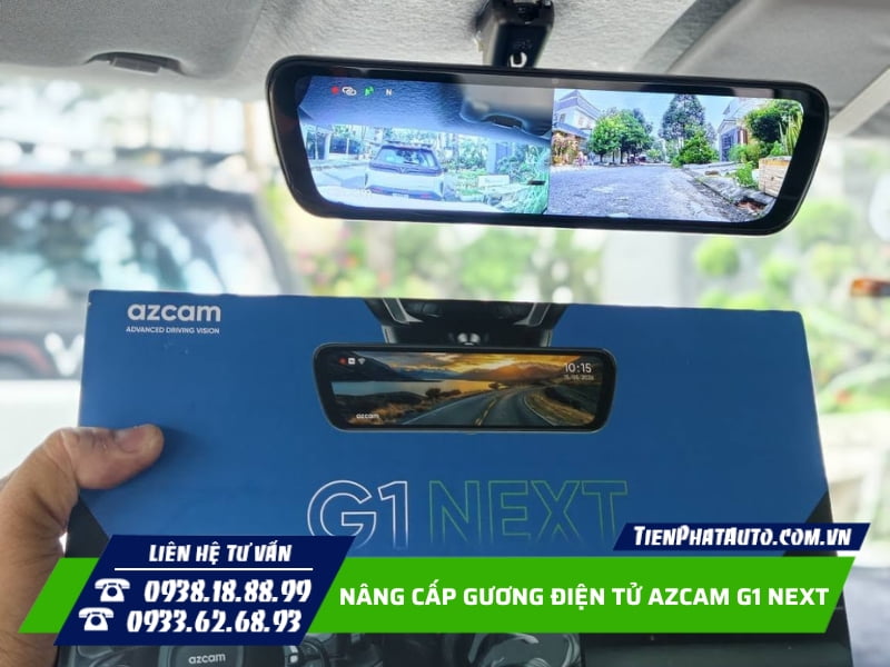 Lắp Đặt Gương Điện Tử Azcam G1 Next Tích Hợp Cảnh Báo Điểm Mù BSD